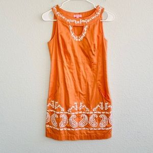 Lilly Pulitzer Jacqueline Orange Shift Dress Sz 2